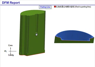 성형된 부품 삽입